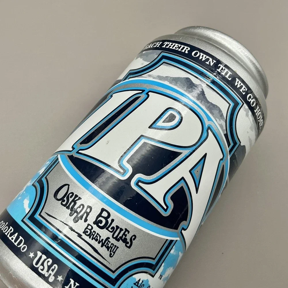 Oskar Blues Brewery IPA Beer Tap Handle Can Silver Blue Colorado USA Decor